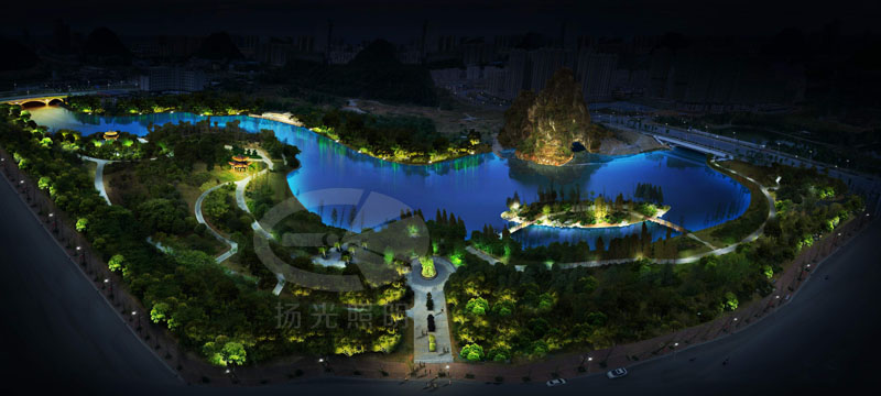 公園燈光設計效果圖